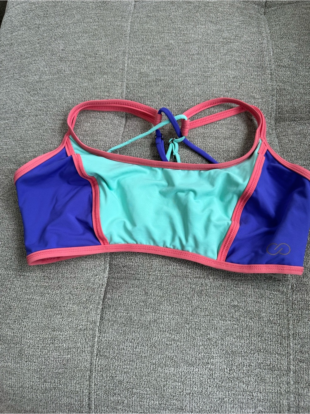 CALIA by Carrie Underwood Aqua-Teal, Purple & Pink Strappy Sport Bra